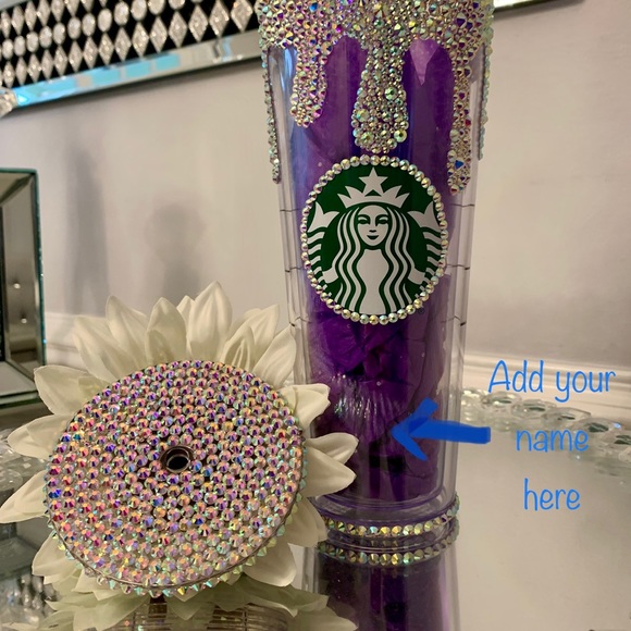 Starbucks Tumbler Dripping Effect studded Bling - Picture 6 of 7